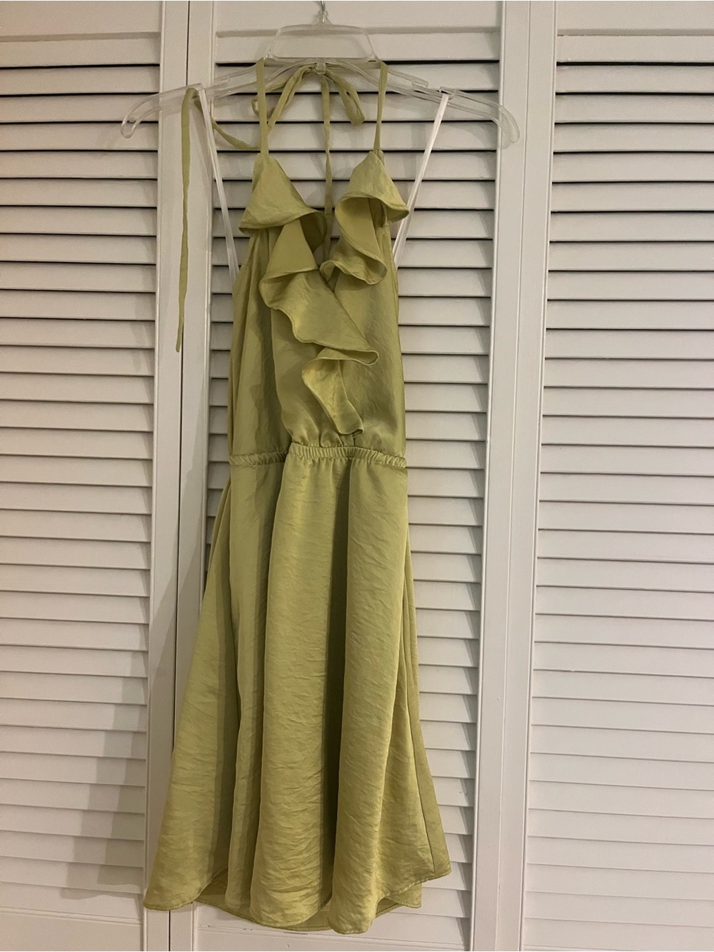 BCBGeneration Olive Green Halter Dress
